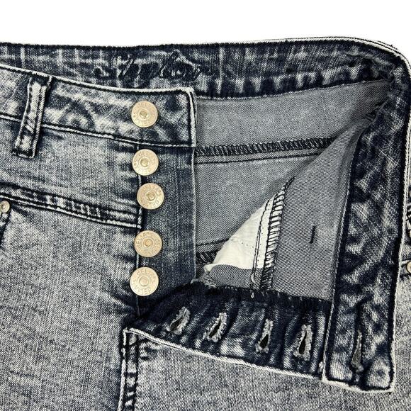 Delia's High-Rise Jean Shorts Sz 5/6 Acid Wash Stretch Denim Grunge Retro Punk - Picture 4 of 11